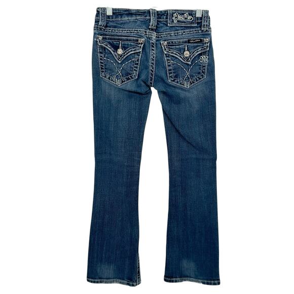 Vintage y2k Women's Low Rise Miss Me Blue Denim Bootcut Jeans Sz 25 JP4896EC-6R - Picture 5 of 8
